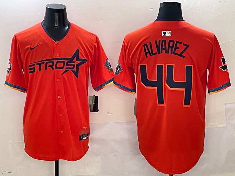 Men Houston Astros #44 Alvarez Orange Fourth generation Joint Name Nike 2025 MLB Jersey style 1->houston astros->MLB Jersey